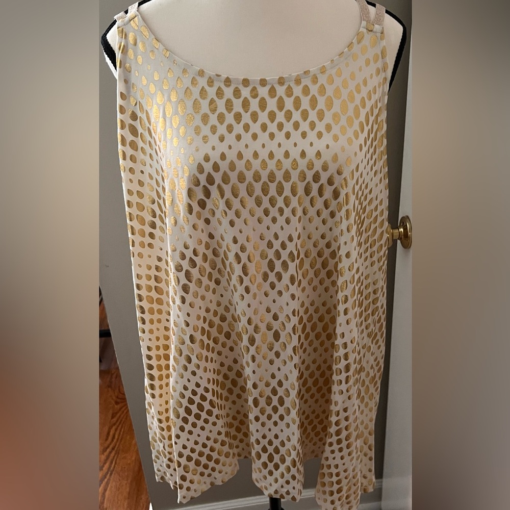 Gold Polka Dot Satin Tank